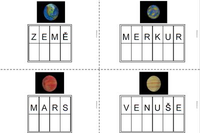Planety - šablony pro pohyblivou abecedu (k tisku i k vybarvení)