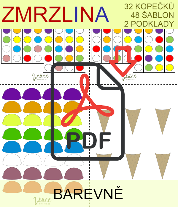 Zmrzlina -barevné kopečky podle zadání | barevné PDF k tisku
