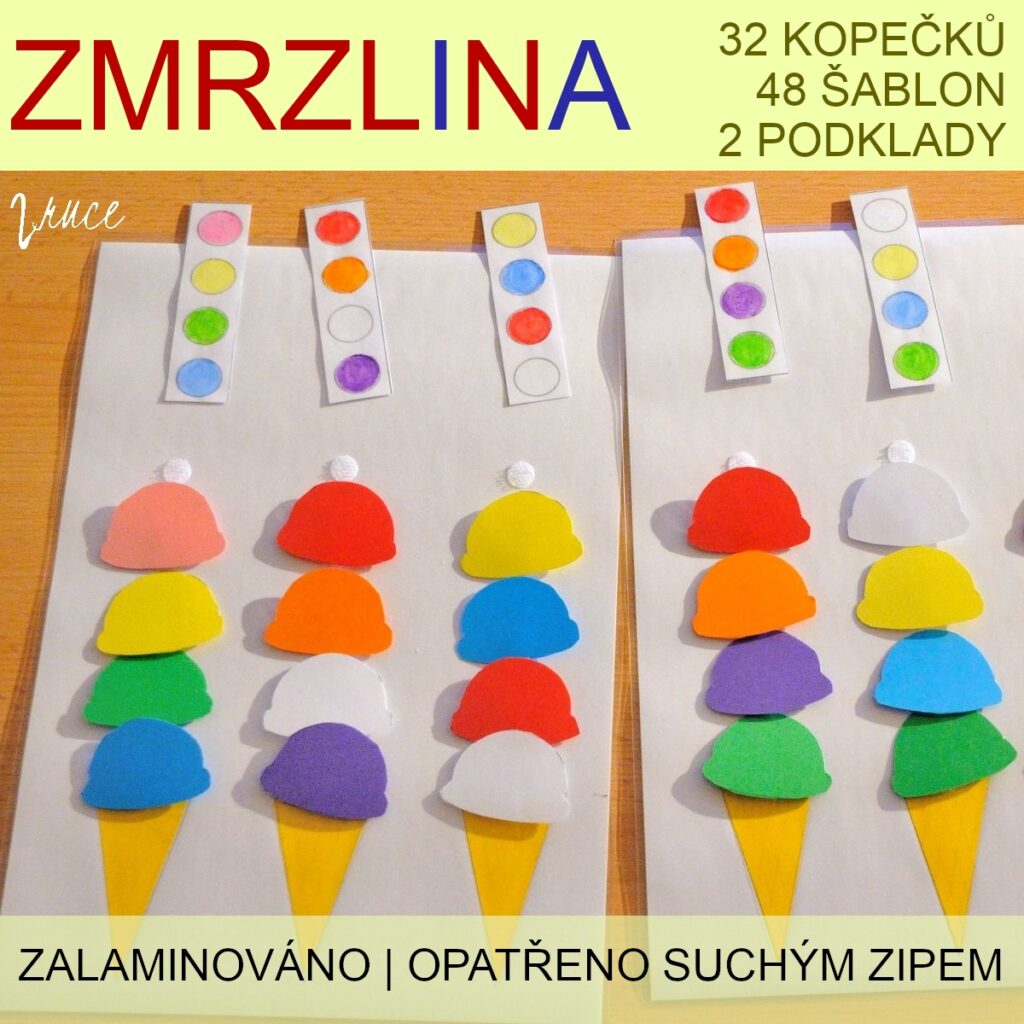 Zmrzlina - zalaminovaná aktivita na suchý zip